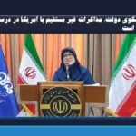 سخنگوی دولت: مذاکرات غیر مستقیم با آمریکا در درستور کار است