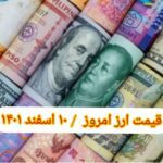 قیمت دلار ۱۰ اسفند ۱۴۰۱ | قیمت روز دلار و نرخ ارز امروز چهارشنبه ۱۴۰۱/۱۲/۱۰