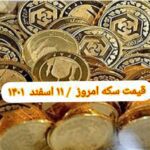 قیمت سکه ۱۱ اسفند ۱۴۰۱ | قیمت سکه امروز پنجشنبه ۱۴۰۱/۱۲/۱۱