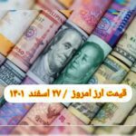 قیمت دلار ۲۷ اسفند ۱۴۰۱ | قیمت روز دلار و نرخ ارز امروز شنبه ۱۴۰۱/۱۲/۲۷