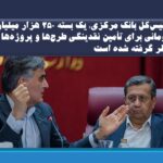 رئیس‌کل بانک مرکزی: یک بسته ۲۵۰ هزار میلیارد تومانی برای تأمین نقدینگی طرح‌ها و پروژه‌ها در نظر گرفته شده است