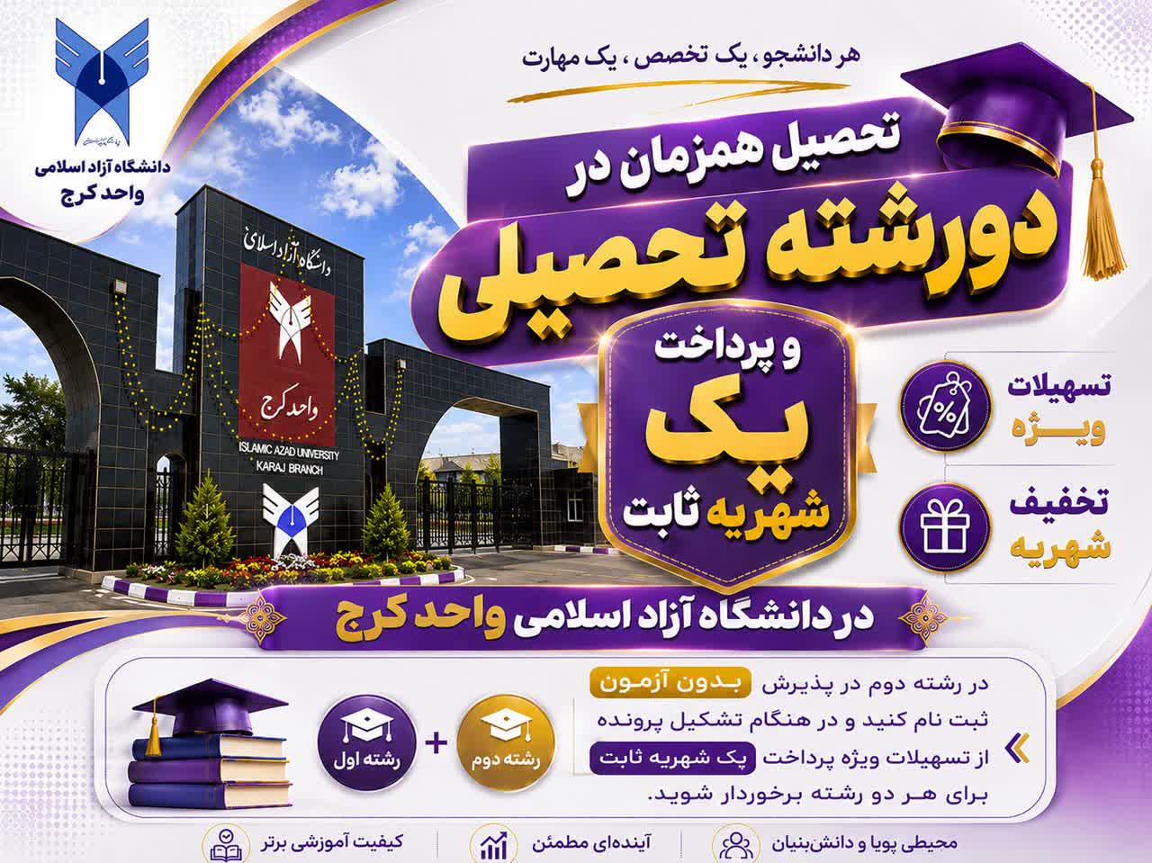 آغاز پیش‌ثبت‌نام در واحدهای فردیس، نظرآباد، طالقان و اشتهارد؛ مدرک فارغ‌التحصیلی به نام واحد کرج صادر می‌شود