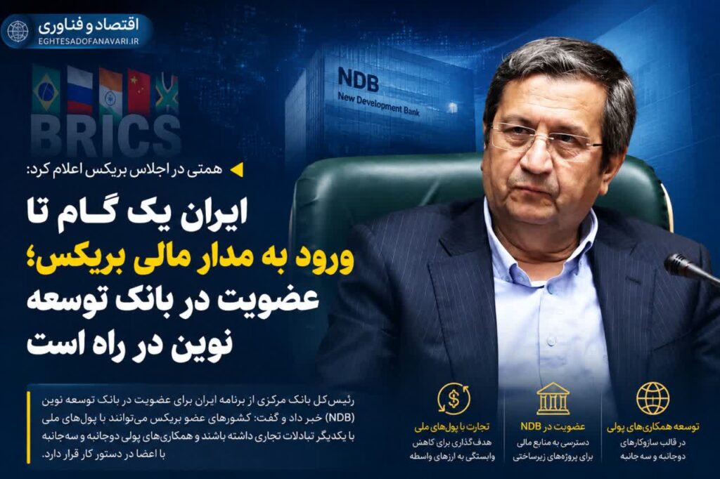 همتی: ایران به‌زودی عضو بانک توسعه نوین بریکس می‌شود