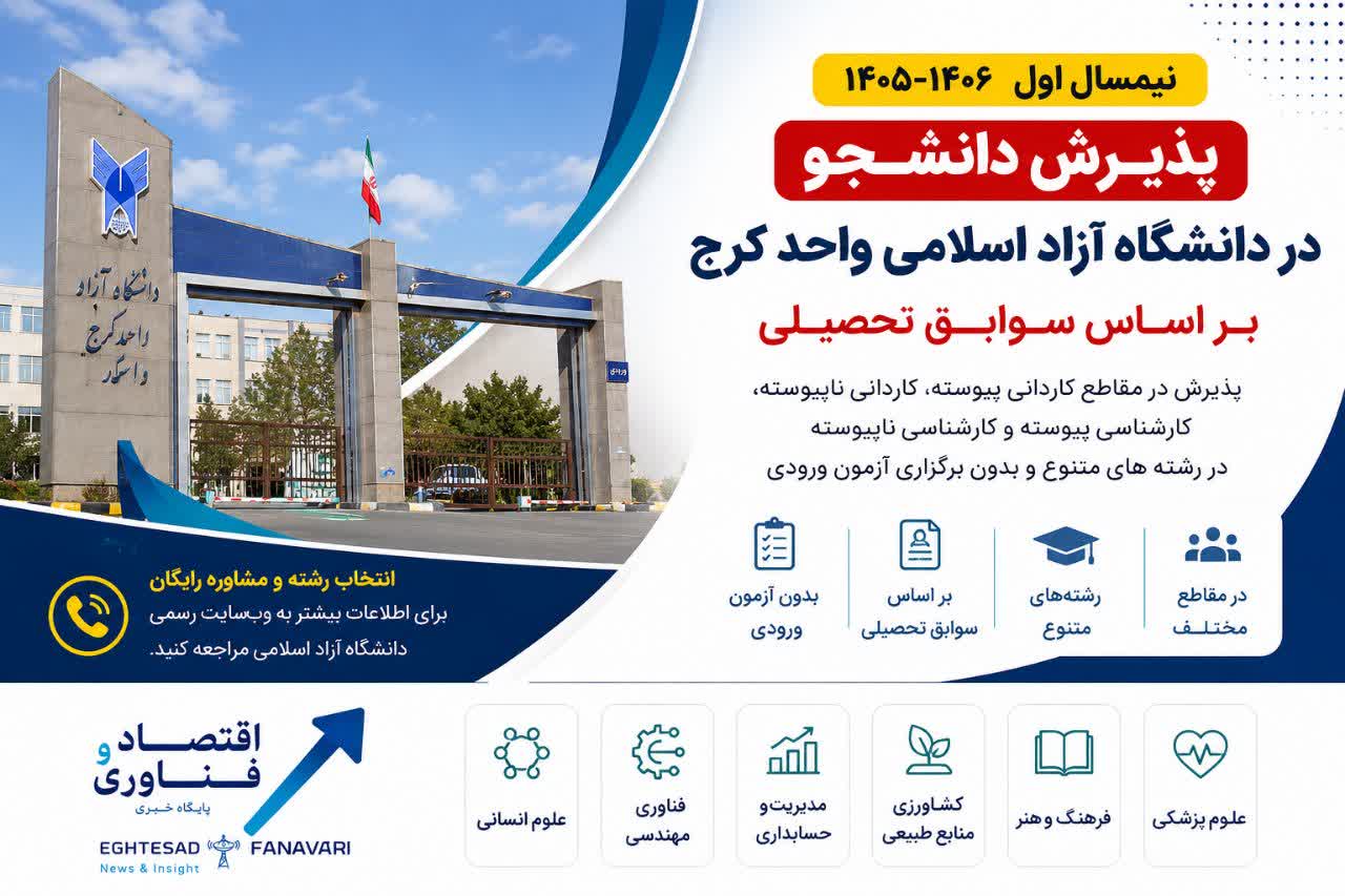 پذیرش دانشجو در دانشگاه آزاد اسلامی واحد کرج بر اساس سوابق تحصیلی