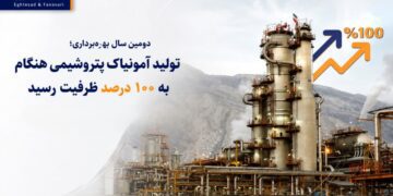 تولید آمونیاک پتروشیمی هنگام به ۱۰۰ درصد ظرفیت اسمی رسید
